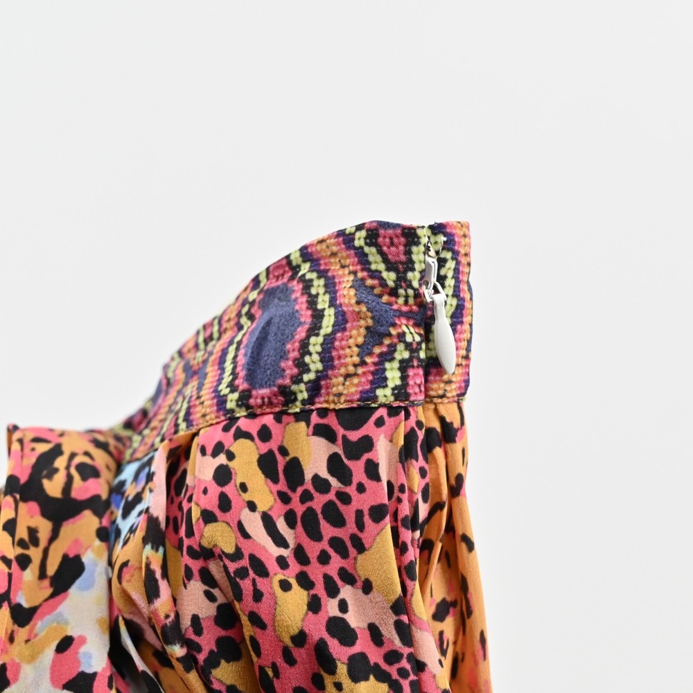 Anthropologie Bhanuni by Jyoti Panthera Maxi Skirt Womens Size 0 Leopard Cotton - Picture 10 of 12
